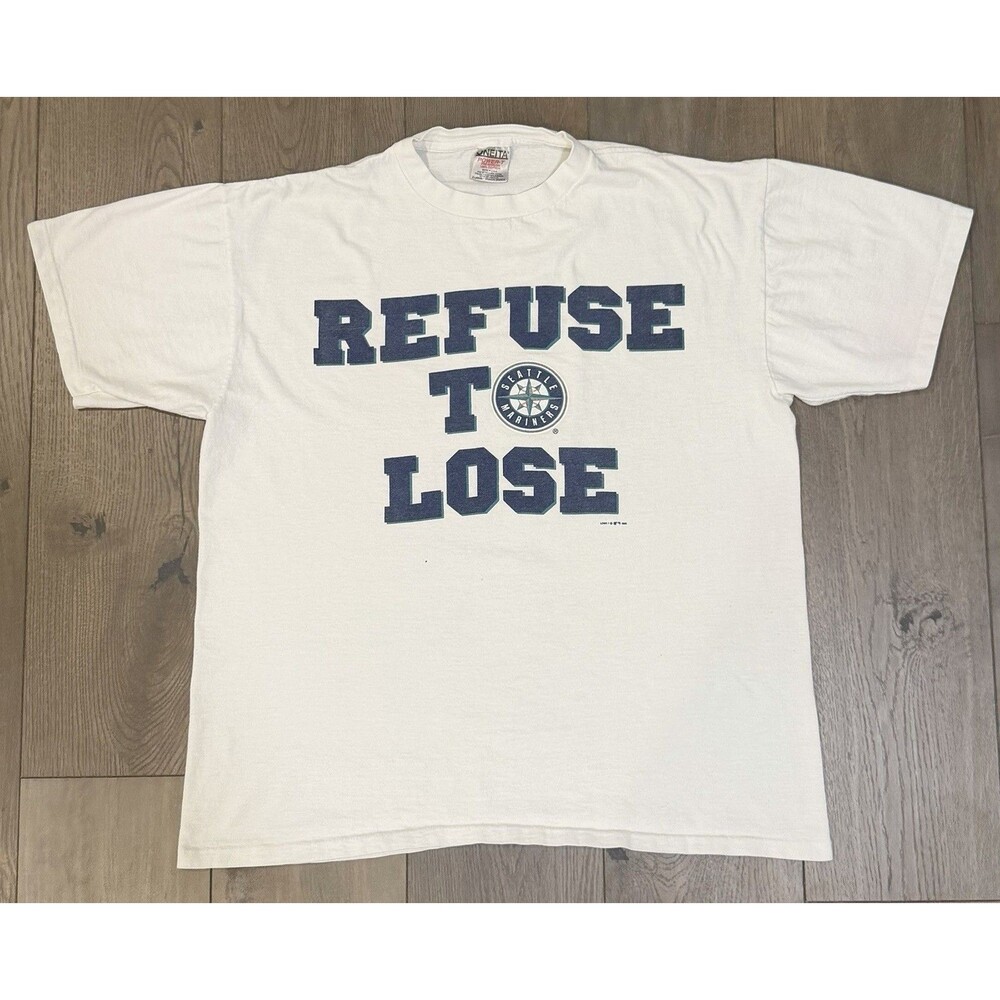 Vintage 1995 Seattle Mariners Refuse To Lose T-Shirt Mens XL Oneita USA Made MLB